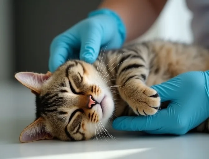 Specialist carefully handling a deceased cat with dignity in Carlton